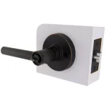 Defiant Highland Aged Bronze Keyed Entry Door Lever with Round Rose thumbnail 5