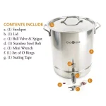 Gas One 64 Qt. Stainless Steel Brew Kettle Set with Tri-Ply Aluminum Bottom and Spigot thumbnail 5