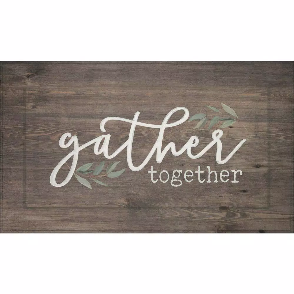 P Graham Dunn Gather Together Wood Wall Decor - Rustic Grey Inspirational Carved Wall Art