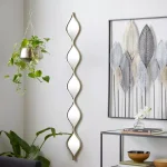 LITTON LANE Large Irregular Wavy Contemporary Metal Wall Mirror - Silver Polished Finish (59 in. H x 7 in. W) thumbnail 4