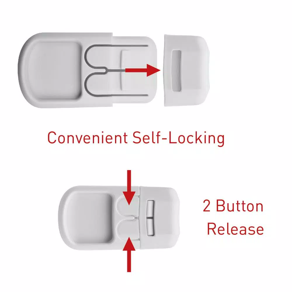 SecurityMan Childproofing Drawer and Cabinet Safety Locks (6-Pack) - Universal Baby Proofing Latches