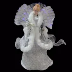 Northlight 13.5 in. Fiber Optic Angel Christmas Tree Topper - Silver Gray & White thumbnail 2