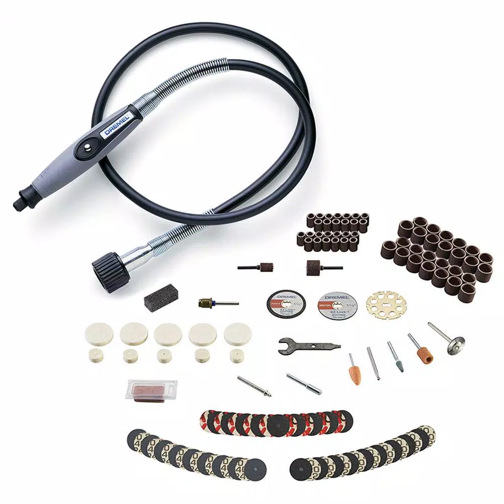 Dremel 130-Piece Rotary Tool Accessory Kit with 36 in. Flex-Shaft Attachment