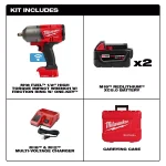 Milwaukee M18 FUEL ONE-KEY 1/2 in. High Torque Impact Wrench Kit with (2) 5.0 Ah Batteries thumbnail 2