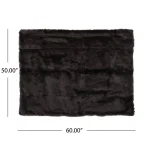 Noble House Toscana Shadow Faux Fur Throw Blanket, Gray Modern Solid Pattern thumbnail 4