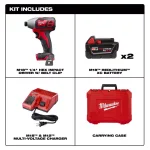 Milwaukee M18 18V Lithium-Ion 1/4 in. Hex 2-Speed Impact Driver Kit with (2) 3.0Ah Batteries, Charger, and Case thumbnail 2