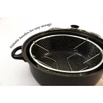 Cook Pro 4.5 Qt. Carbon Steel Deep Fryer Set with Frying Basket and Vented Glass Lid thumbnail 3