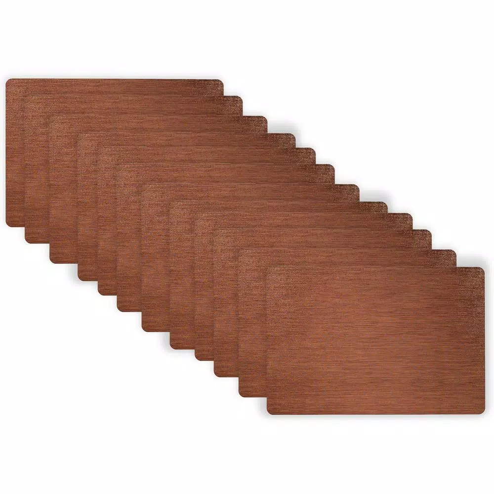 RITZ 19 x 13 in. Copper Metallic Stitched PVC Placemats, Set of 12