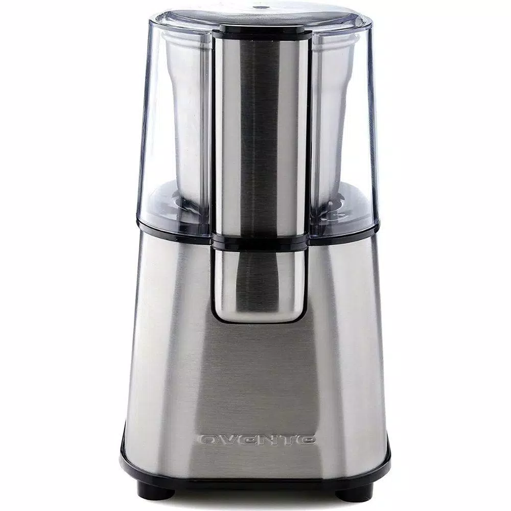 Ovente Electric Coffee Grinder, 200W Multi-Purpose Blade Grinder, Silver
