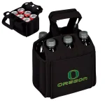 Picnic Time University of Oregon Ducks 6-Bottle Insulated Neoprene Beverage Carrier, Black thumbnail 2