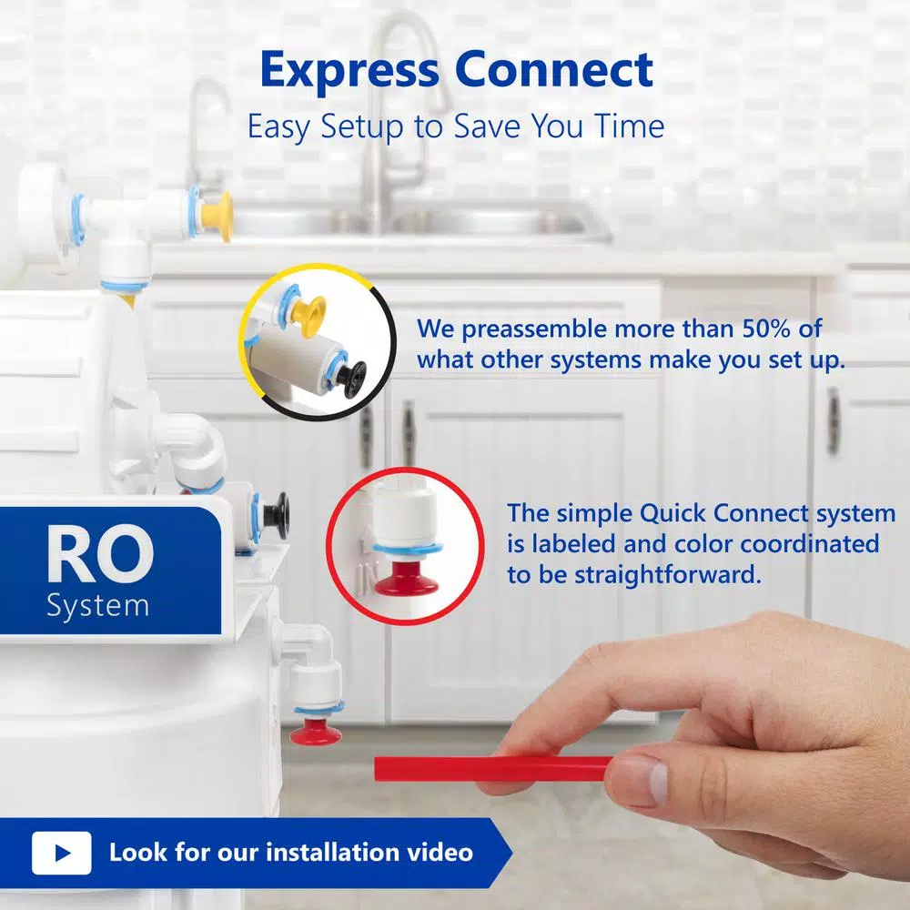 Express Water RO5DX 5-Stage Reverse Osmosis Water Filtration System - NSF Certified - Includes Faucet & Tank