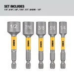 DEWALT MAX IMPACT 5-Piece Nut Driver Set, Impact Rated Hex Shank Nut Setters thumbnail 5