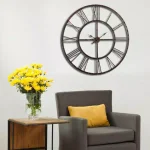 Utopia Alley Rivet Roman 45 in. Distressed Bronze Oversize Industrial Wall Clock thumbnail 11