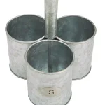 Mind Reader 3-Section Galvanized Metal Utensil Caddy & Silverware Organizer thumbnail 3