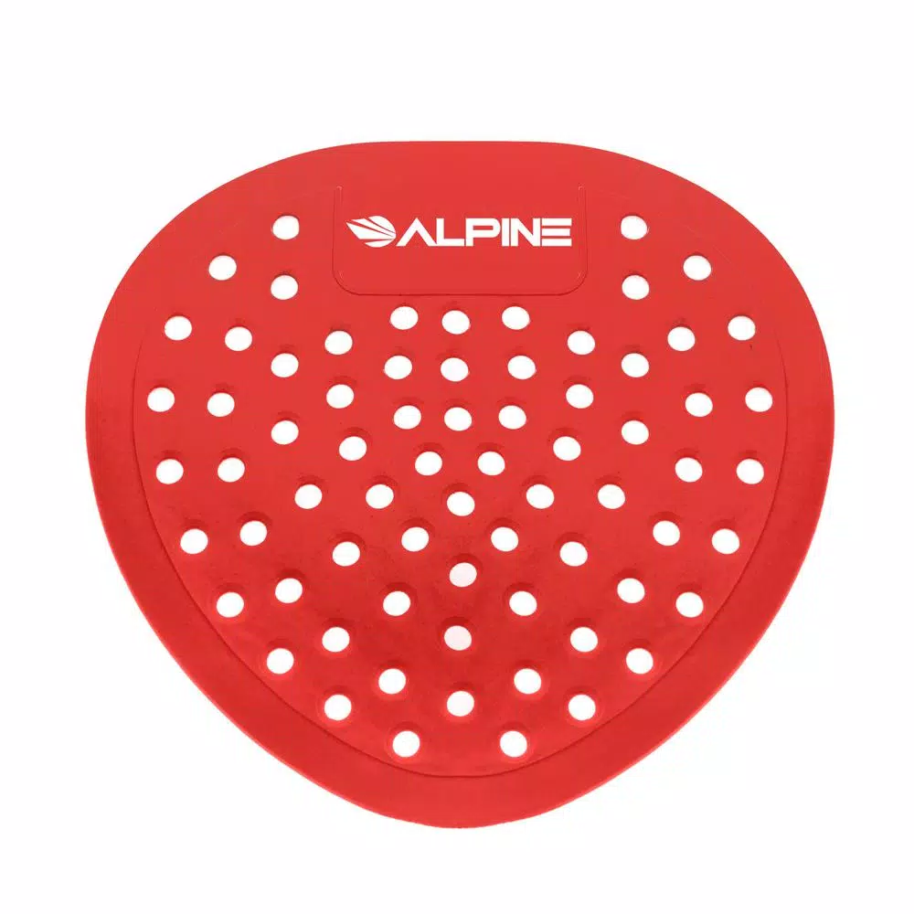 Alpine Industries Cherry Flat Anti-Splash Urinal Screen, 10-Pack