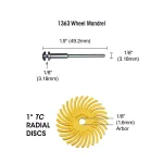 Dedeco Sunburst 5/8 in. Radial Discs, 220-Grit Ceramic Abrasive, 12-Pack thumbnail 2