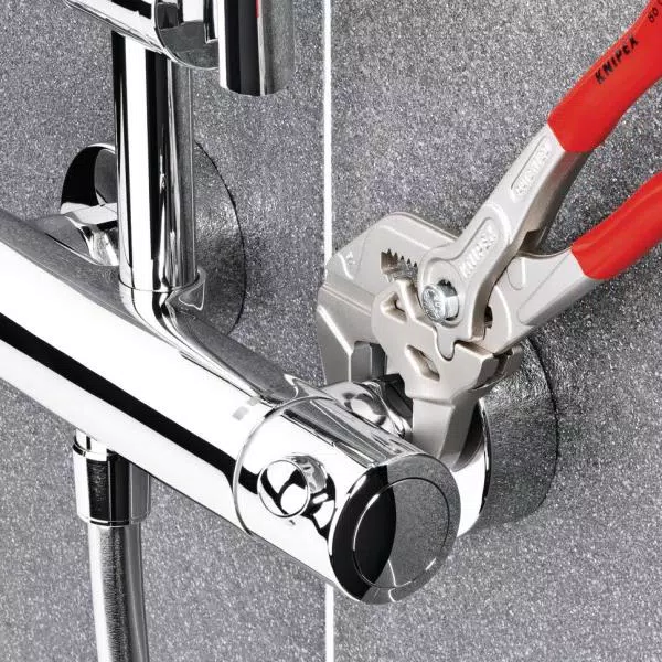 Knipex 10 in. Forged Steel Self-Ratcheting Pliers Wrench with Nickel Plating
