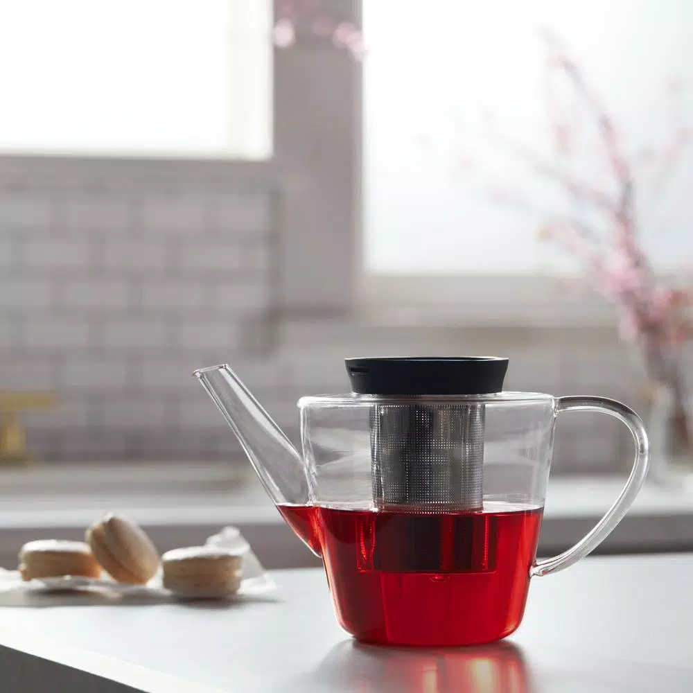 VIVA Scandinavia Infusion Glass Teapot with Stainless Steel Infuser, 39 oz