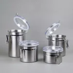 Creative Home 4-Piece Stainless Steel Canister Set with Airtight Locking Clamp Lids thumbnail 3