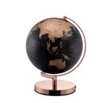 Unbranded 12.5 in. Black and Gold Topographical LED Globe with Rose Gold Metal Frame thumbnail 4