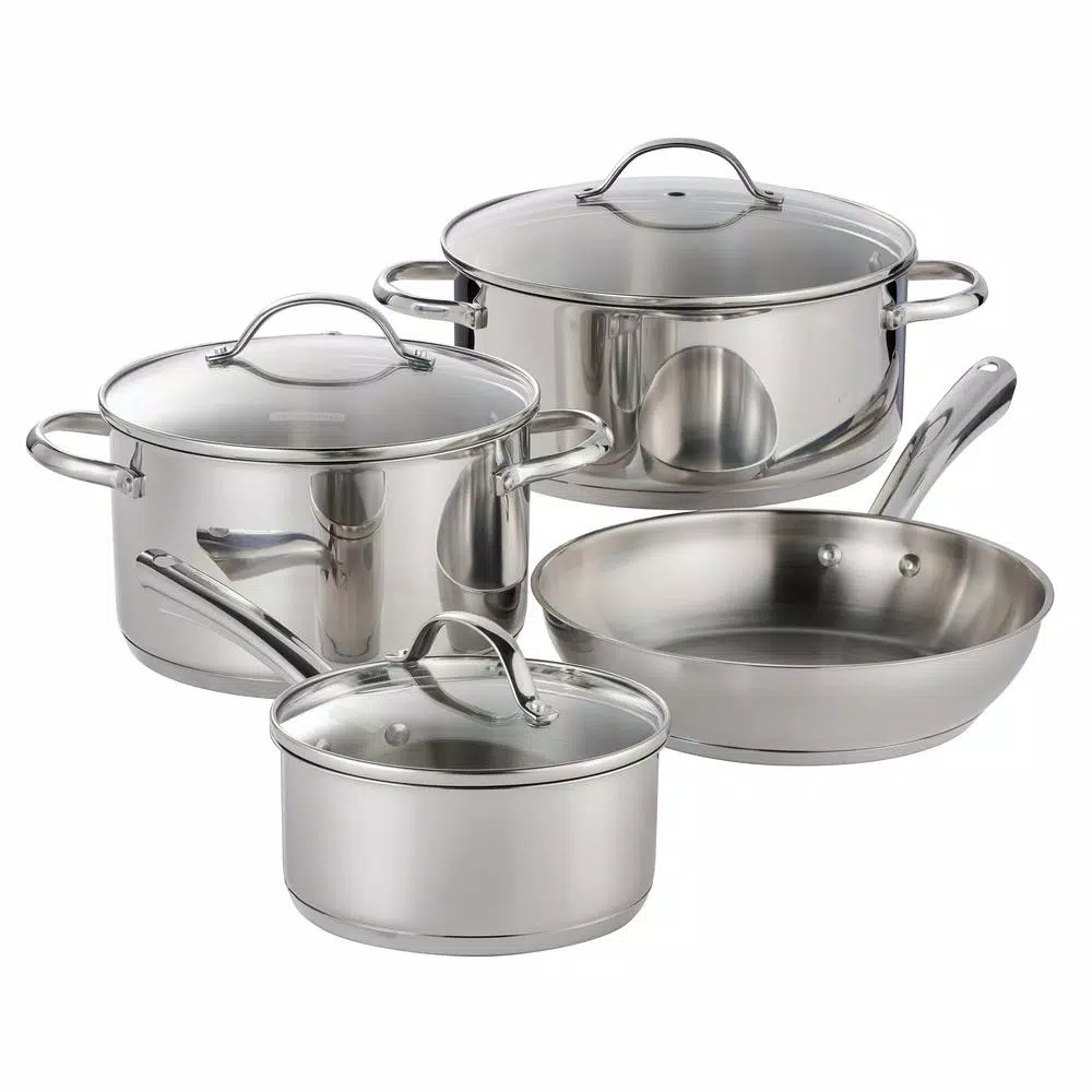 Tramontina 7 Pc Stainless Steel Cookware Set with Tri-Ply Base