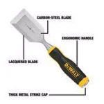 DEWALT 2 in. Straight Wood Chisel with Carbon Steel Blade and Ergonomic Handle thumbnail 10