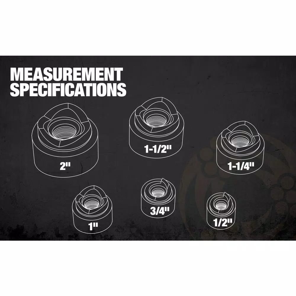 Southwire Max Punch XD Knockout Punch Set, 19-Piece Stainless Steel Rated Dies, 1/2 in. to 2 in.