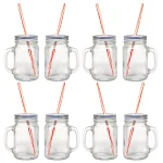Starfrit Gourmet By Starfrit 12-Piece Glass Mason Jar Mug Set with Lids and Reusable Straws, 16 oz. thumbnail 1