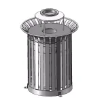 Ultra Play Lexington 36 Gal. Outdoor Trash Receptacle with Ash Urn Lid and Liner thumbnail 2