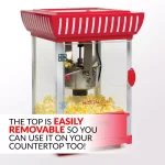 Nostalgia Red Classic Nostalgia Hot Air Popcorn Cart, 380W, 2.5 oz. Kettle with Easy Mobility thumbnail 5