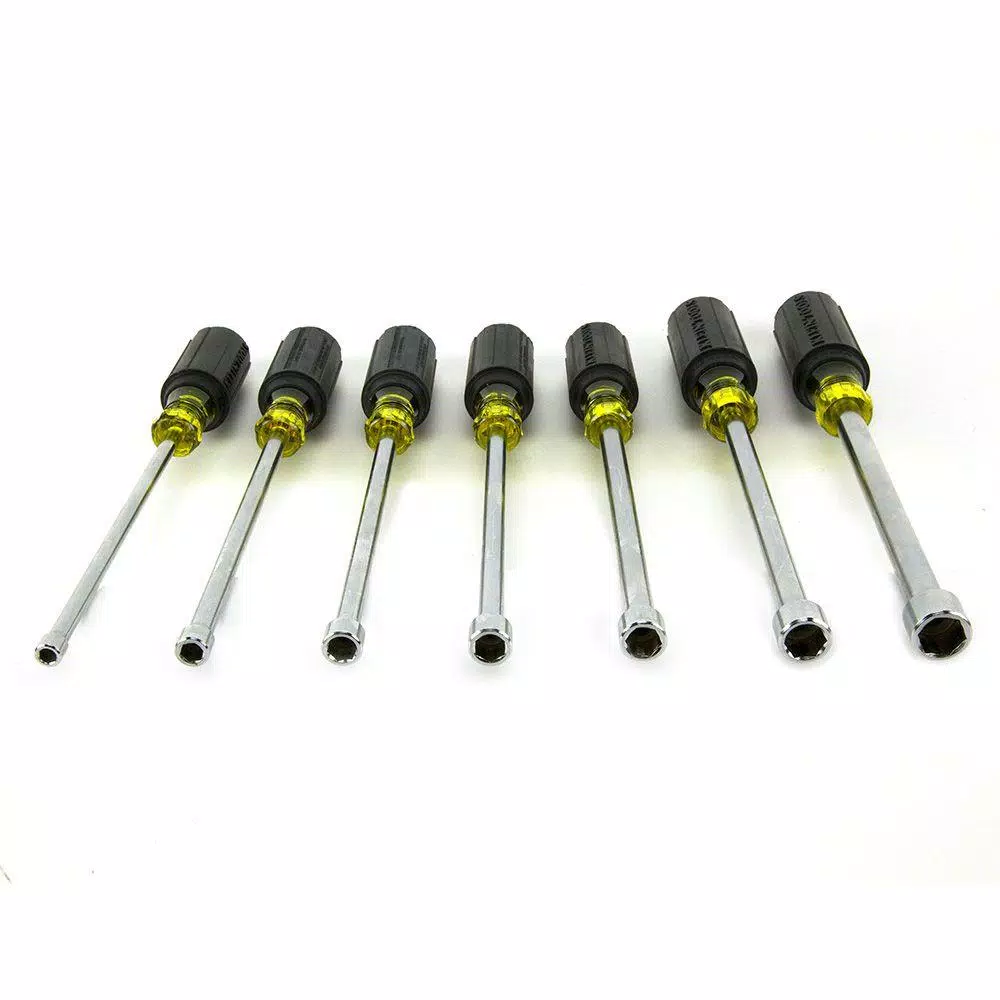 Klein Tools 7-Piece Hollow Shaft Nut Driver Set with Cushion-Grip Handles