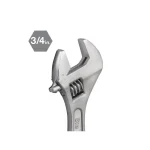 TEKTON 6 in. Adjustable Wrench, Carbon Steel with Satin Chrome Finish thumbnail 2