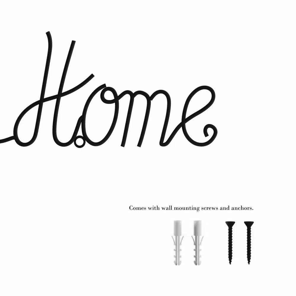 Lavish Home "Home Sweet Home" Metal Cutout Wall Sign, Black Farmhouse Decor