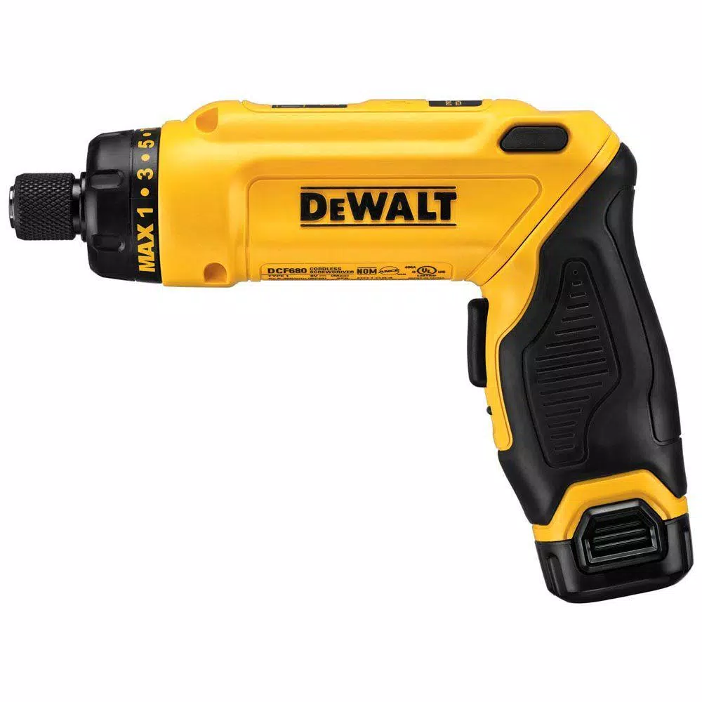 DEWALT 8V MAX Cordless Gyroscopic Screwdriver Kit with 1.0 Ah Battery, Charger & Bag
