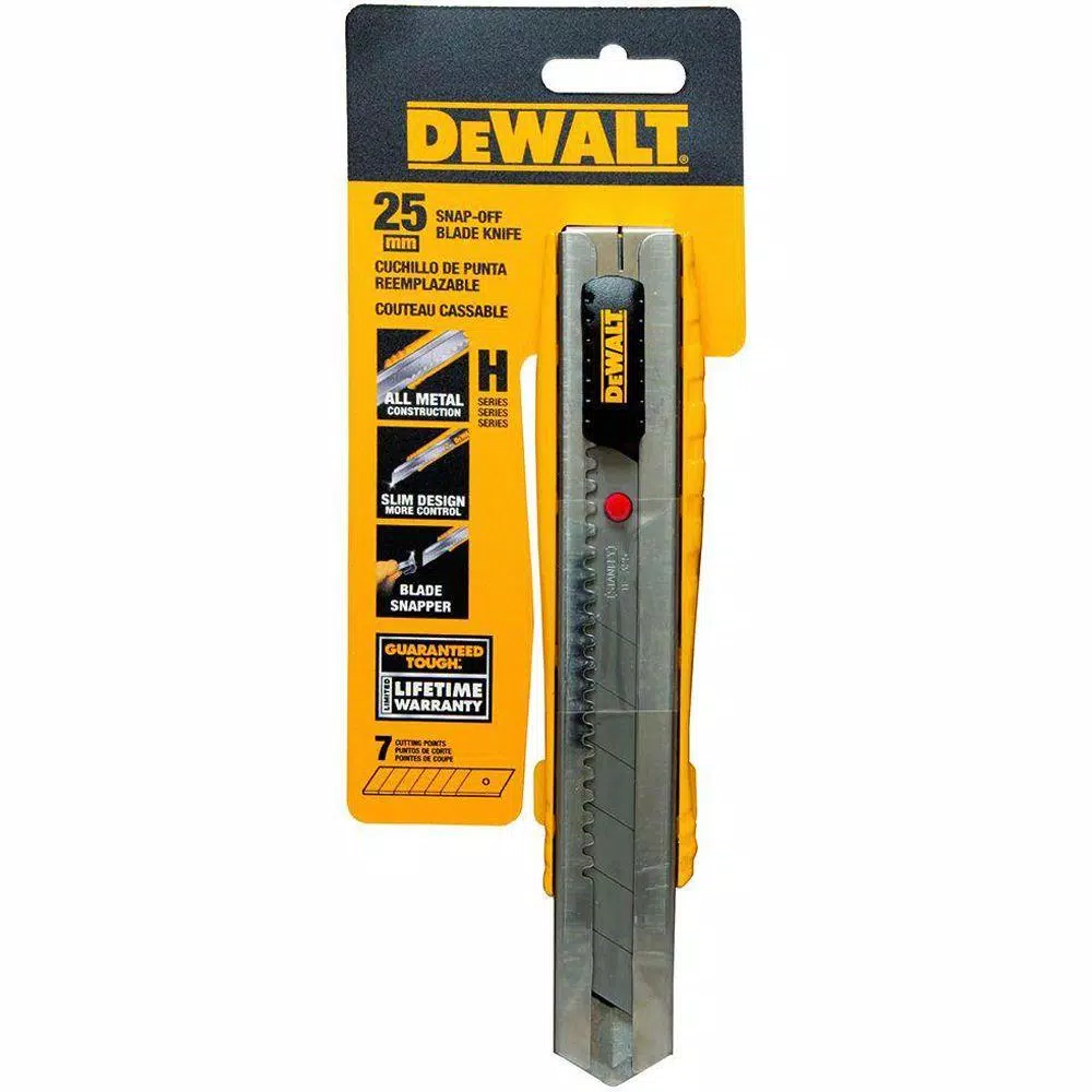DEWALT 25 mm Metal Body Snap-Off Utility Knife Set (2-Pack) with 6 Replacement Blades