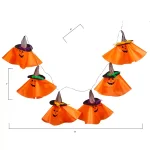 Worth Imports 71 in. 6-Light Halloween Pumpkin Garland with Flashing LED Witch Hats thumbnail 2