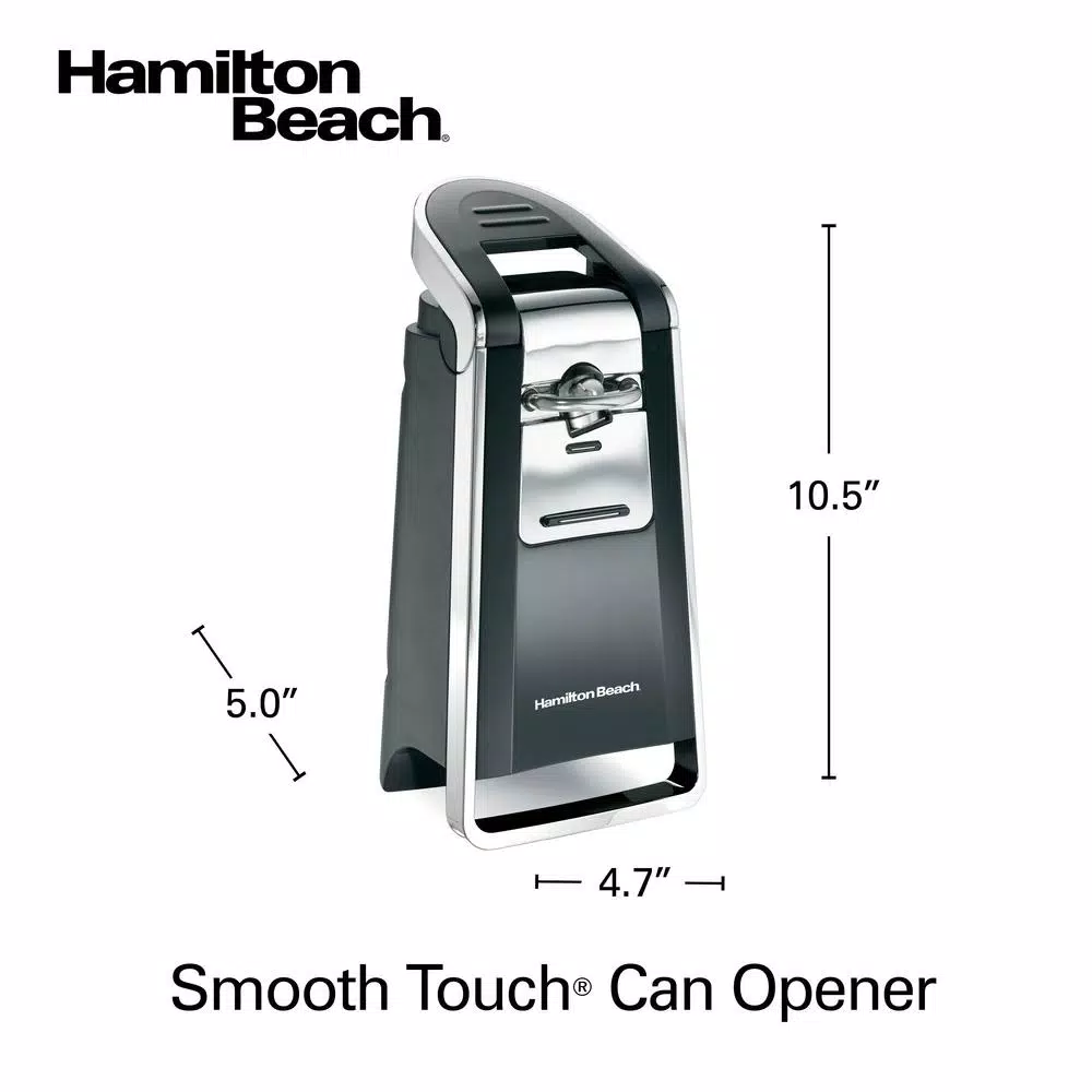 Hamilton Beach Smooth Touch Electric Can Opener, Black and Chrome