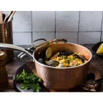 Gotham Steel Hammered Copper 2.5 qt. Aluminum Non-Stick Stock Pot with Glass Lid thumbnail 2