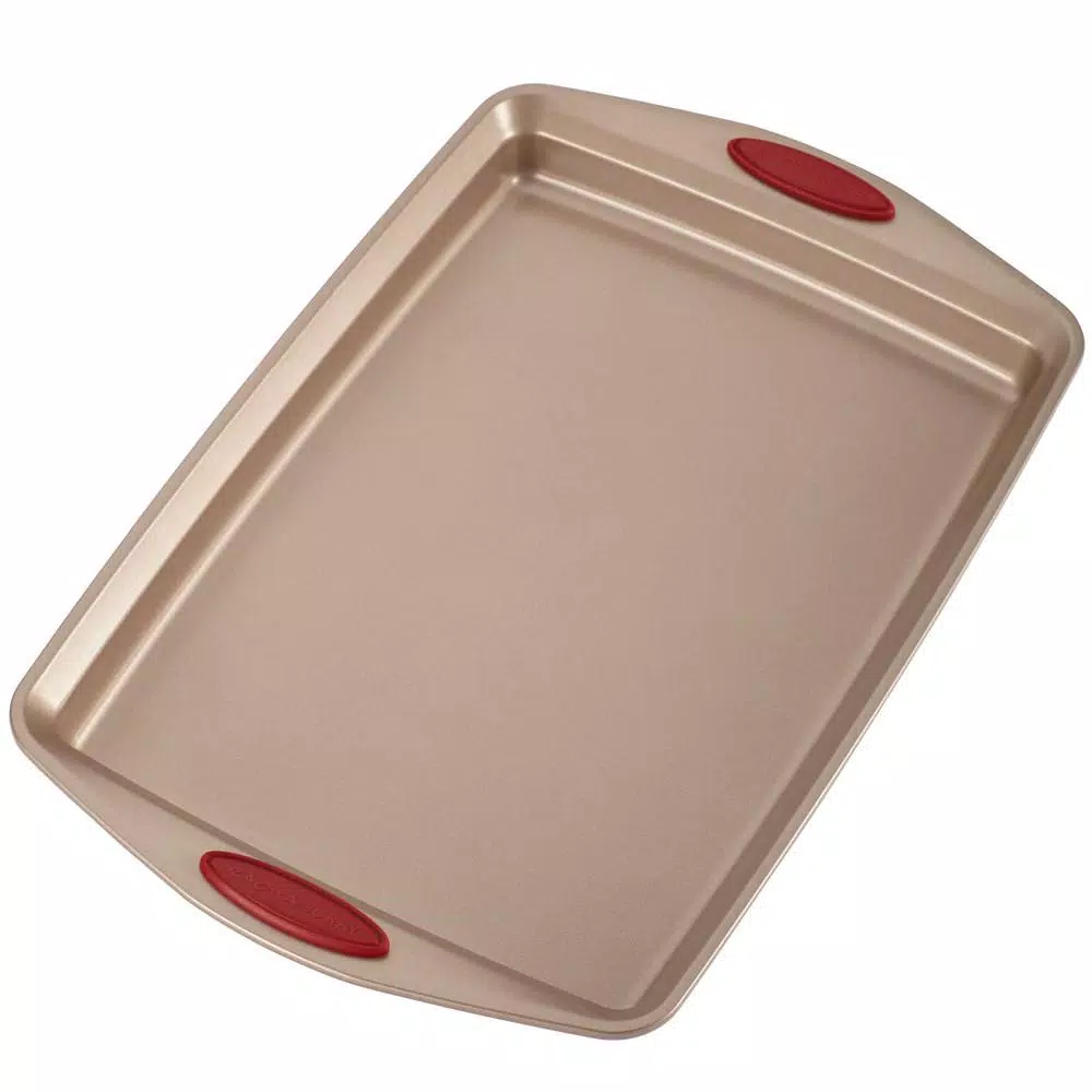 Rachael Ray Cucina 10-Piece Nonstick Bakeware Set, Carbon Steel, Latte and Cranberry