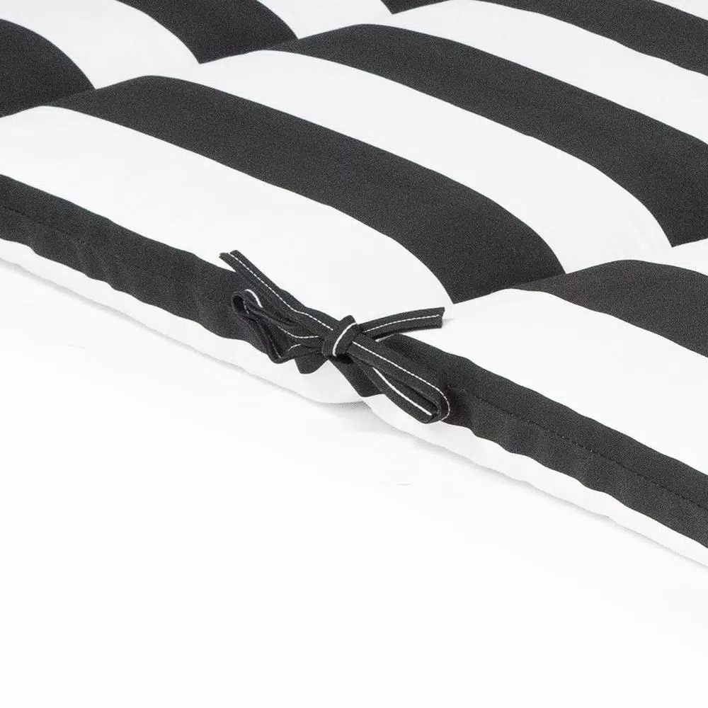 Unbranded Black Cabana Stripe Outdoor Chaise Lounge Cushion, 21.5 in. x 72 in.