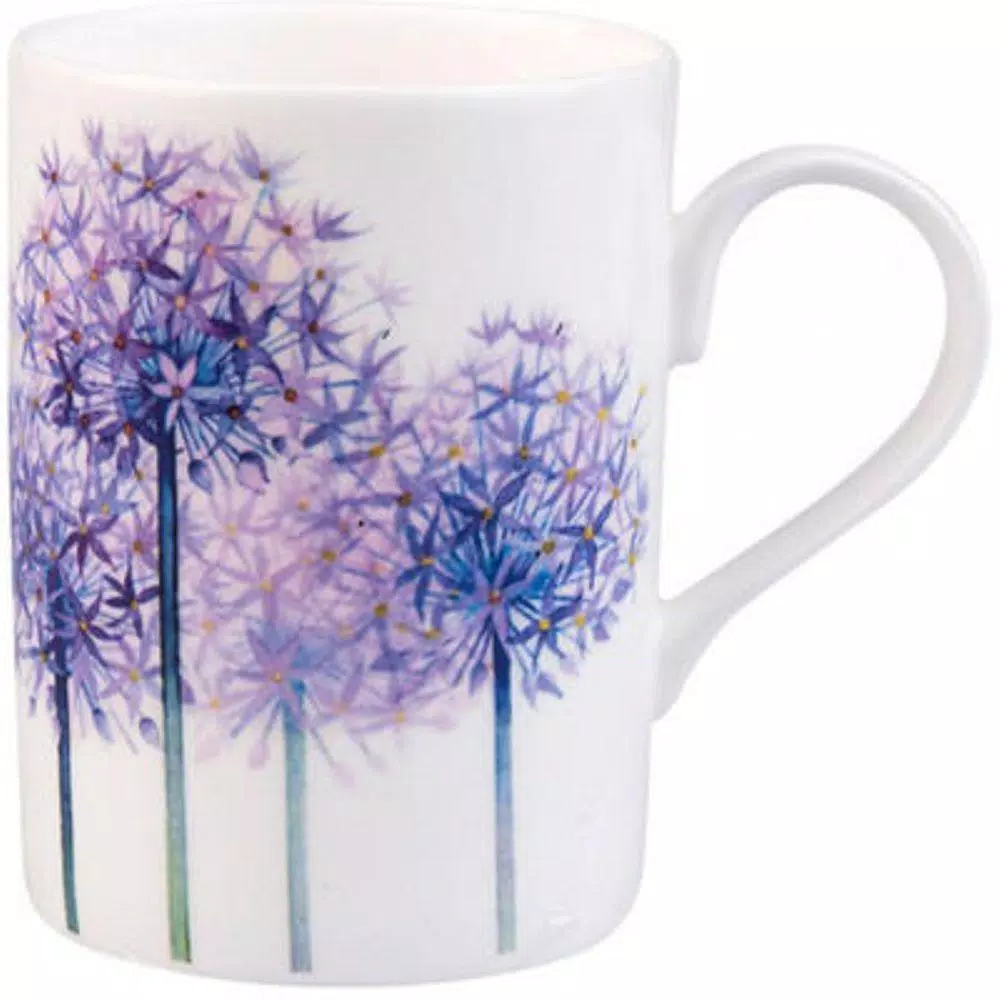 Unbranded Roy Kirkham Lucy Alliums Fine Bone China Mug Set of 6, 320ml, Made in England