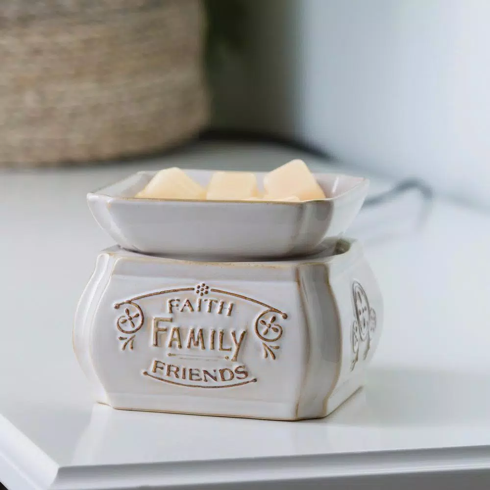 Candle Warmers Etc 5.2 in. Faith, Family, Friends 2-in-1 Classic Fragrance Warmer