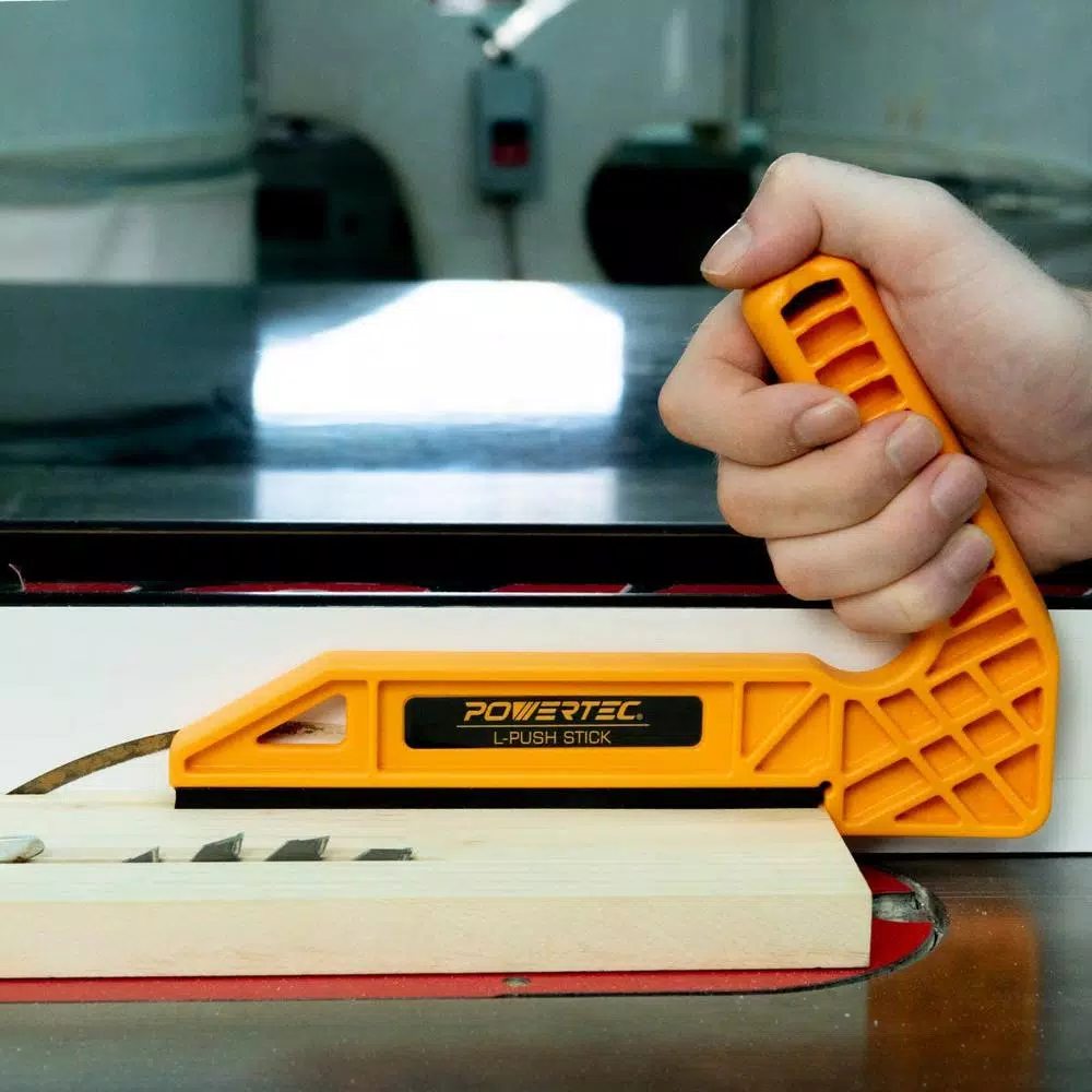 POWERTEC Deluxe Push Stick Set (2-Pack) - L-Shaped and Magnetic Woodworking Safety Tools