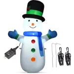 Costway 4 ft. Inflatable Christmas Snowman with LED Lights, Weather Resistant Indoor/Outdoor Holiday Decor thumbnail 7