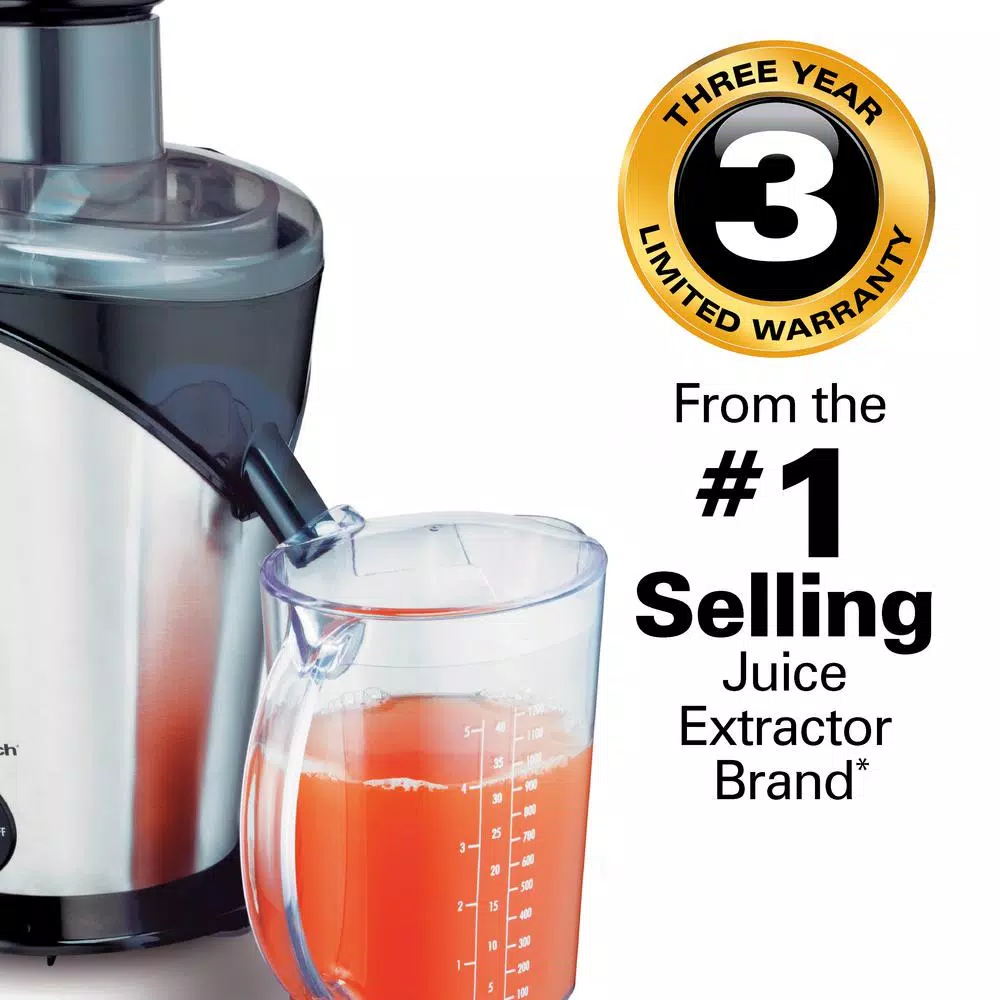Hamilton Beach Big Mouth Plus 2-Speed Centrifugal Juicer, 40 oz Capacity, Stainless Steel
