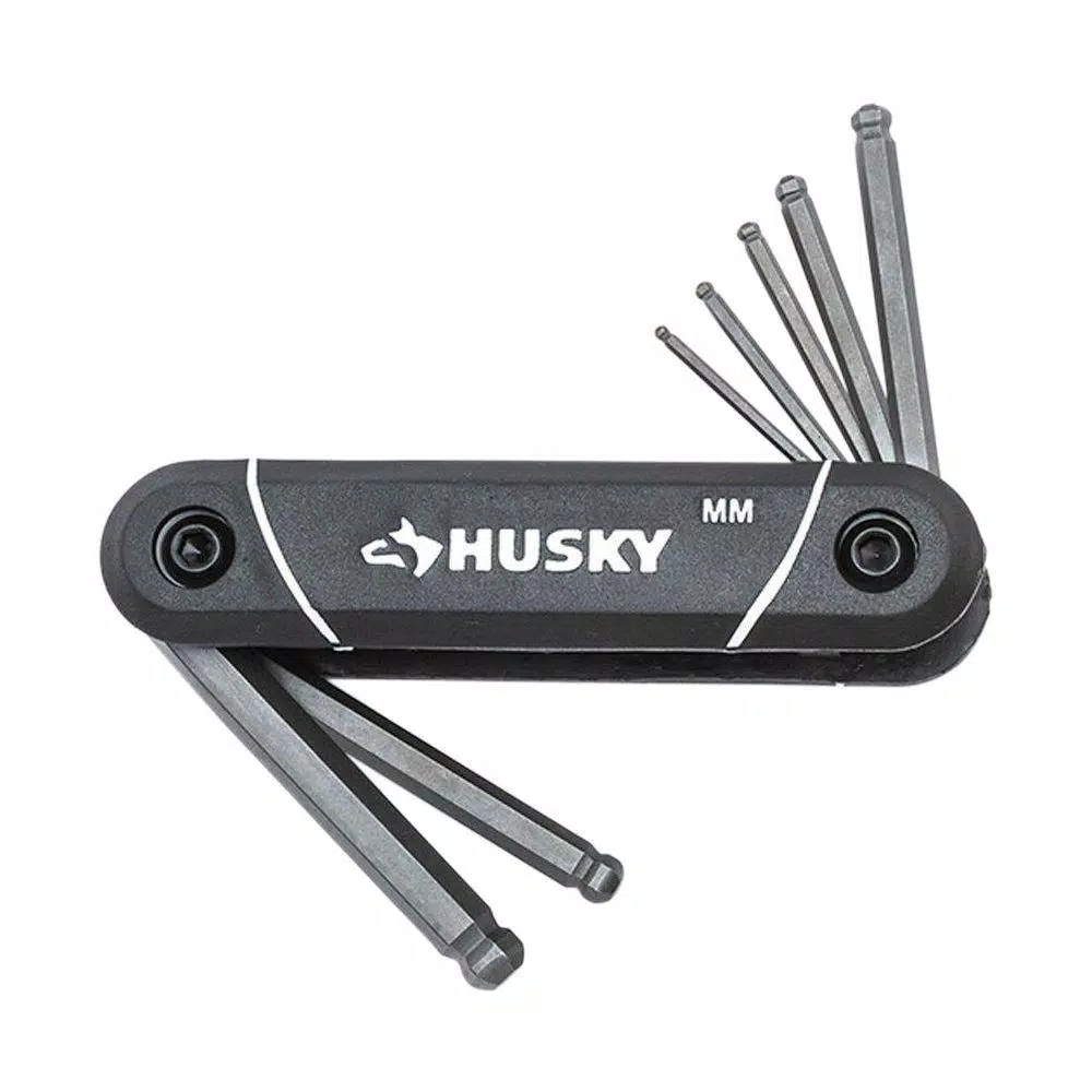 Husky 17-Piece Folding Ball-End Hex Key Set, SAE and Metric