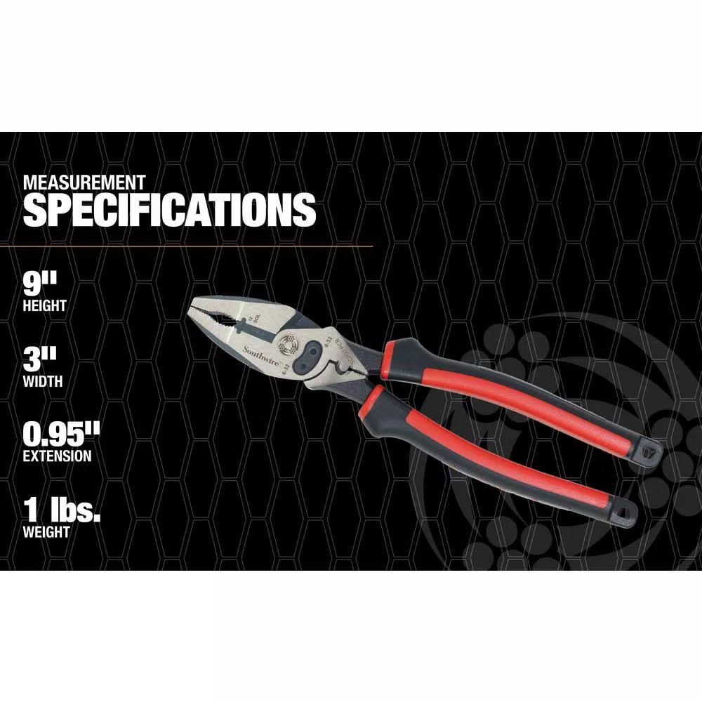 Southwire SCP9TPCB 9 in. Side-Cutting Combination Pliers Multi-Tool