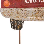 Glitzhome 31.89 in. Rusty Metal Christmas Truck Yard Stake and Wall Decor thumbnail 5