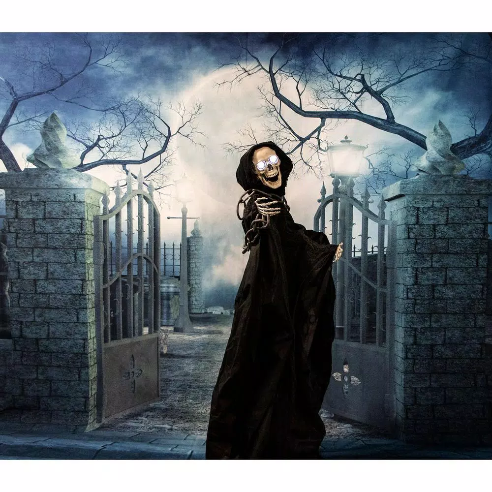 Haunted Hill Farm 5 ft. Talking Animatronic Skeleton Halloween Prop