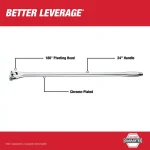 Milwaukee 1/2 in. Drive 24 in. Breaker Bar with 180° Swivel Head thumbnail 2